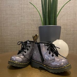 Silver Glitter Toddler Dr. Martens